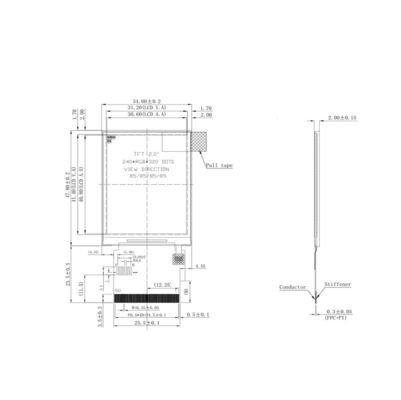 Iso 9001 Certified 2 Inch Ips Lcd Display With Driver Ic St7789 For Instrumentation